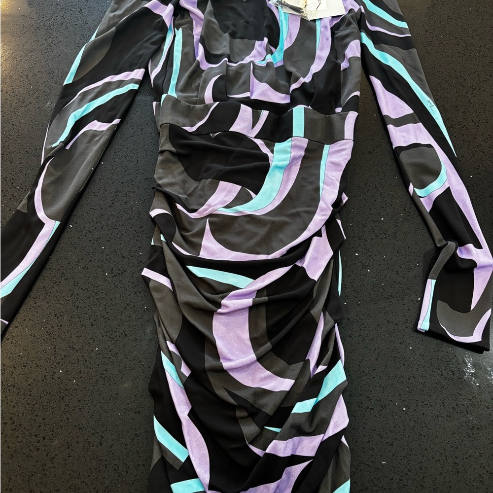 Emilio Pucci Black and Purple Mini Dress - Picture 7 of 7